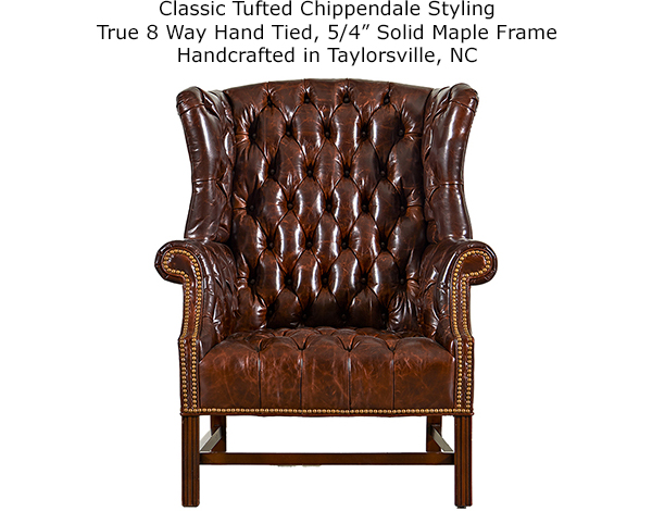 Tufted Chippendale Wing Chair